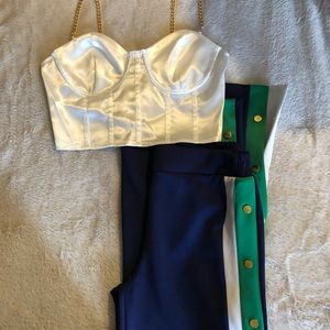 Sailor Wide leg Pants with Shein satin top